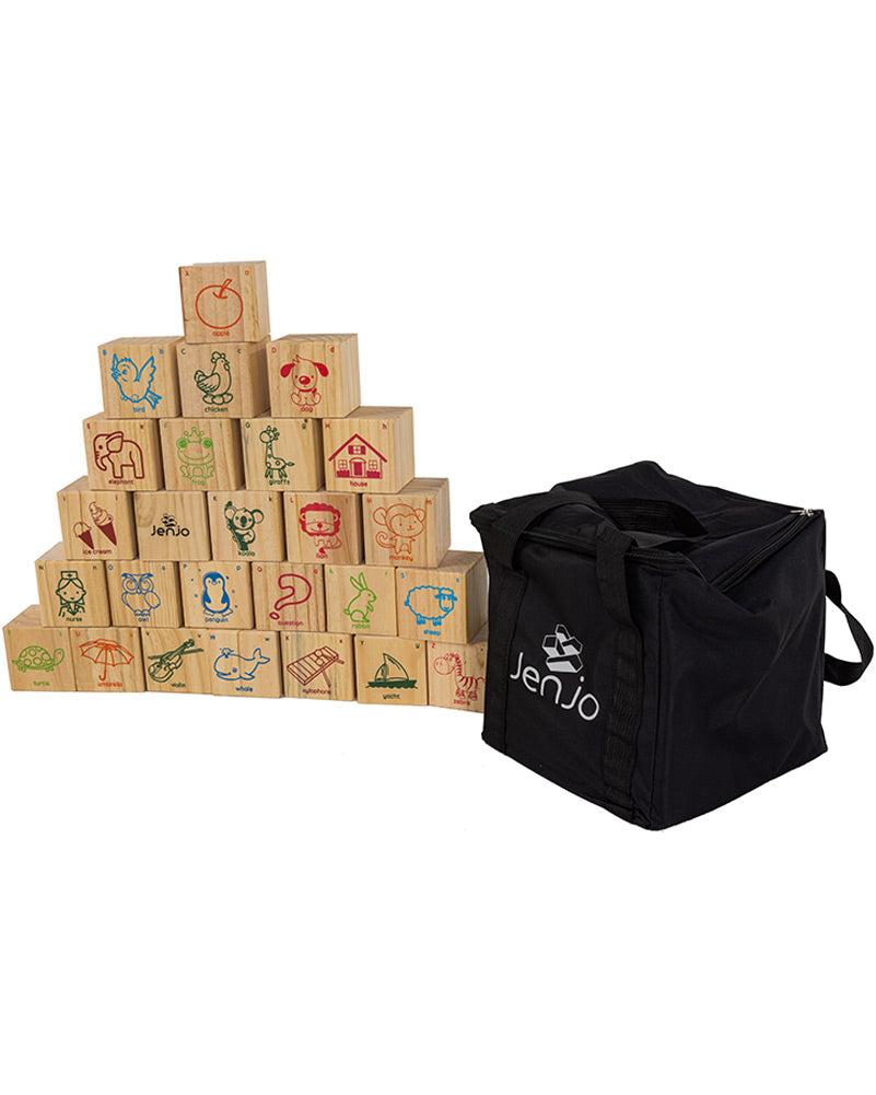 ABC Building Blocks with Drawstring Bag 9cm