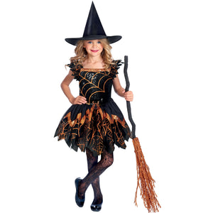 Spooky Spider Witch Girls Costume 4-6 Years