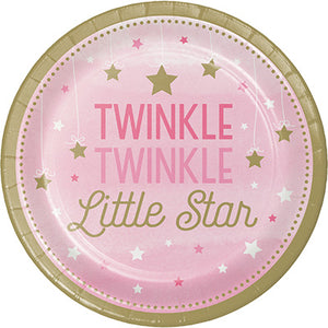 One Little Star Girl 23cm Paper Plates Pack of 8