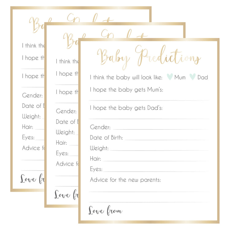 Ready To Pop Baby Predictions Game Sheets Pack of 8