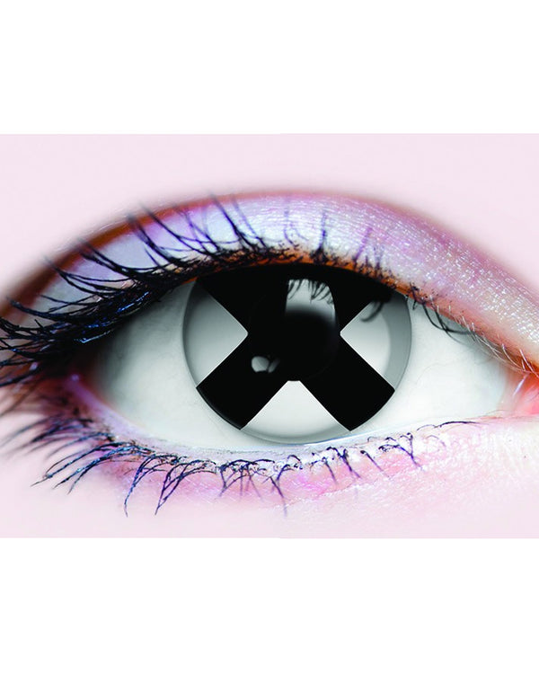 Black Cross Primal 14mm Black and White Contact Lenses