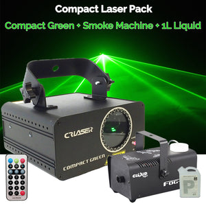 Cyan Laser Disco Light 100mW and Smoke Machine 1L Party Set