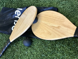 Hardwood Frescobol Beach Paddle Ball Set with Bag
