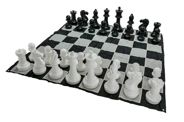 Mega Size Plastic Outdoor Chess Game Set with Mat 1.5x1.5m