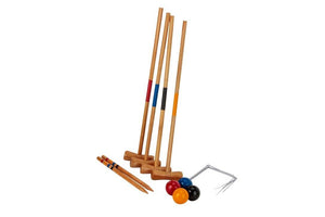 Kids Wooden Outdoor Mini Croquet Set with 4 Mallets