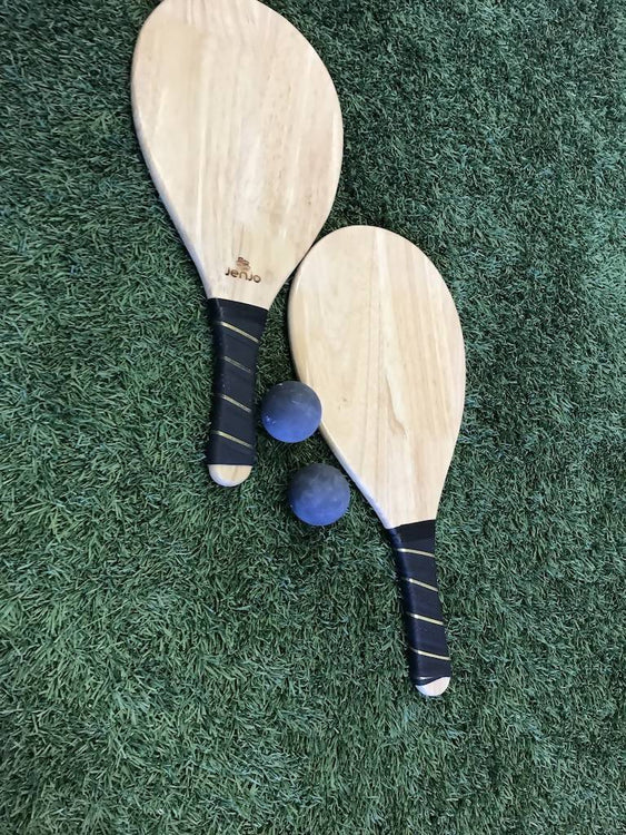 Hardwood Frescobol Beach Paddle Ball Set with Bag
