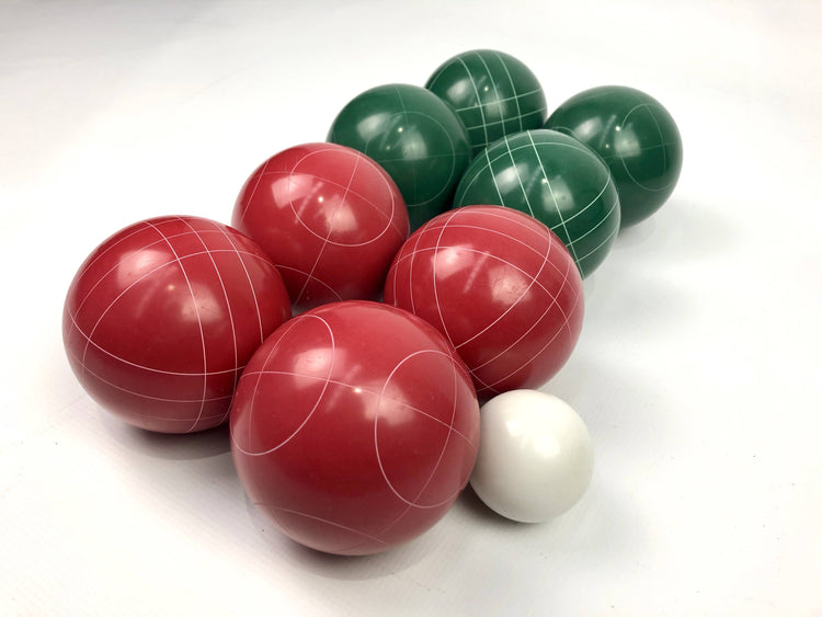 Deluxe 8 Resin Bowls Bocce Game Set Red & Green
