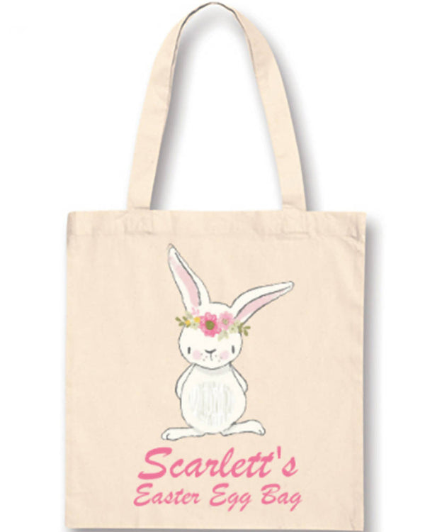 Easter Bunny with Flower Crown Personalised Easter Bag