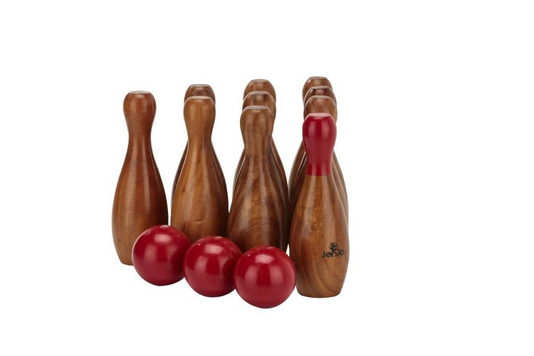 Outdoor Wooden Skittles Bowling Lawn Game Set