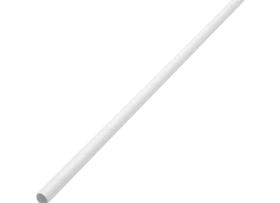 Eco 8mm Wide White Paper Straw Pack of 100