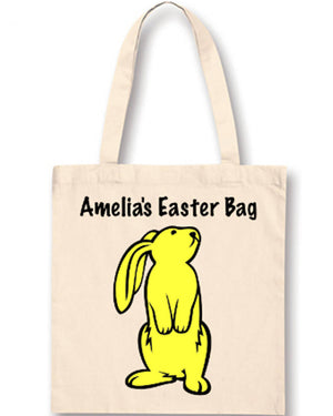 Yellow Easter Bunny Personalised Easter Bag