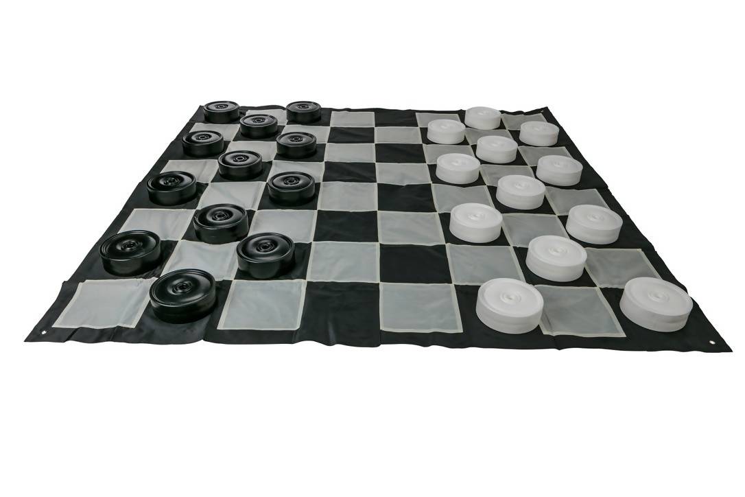 Giant Size Outdoor Draughts Checkers Game Set with Mat 3mx3m
