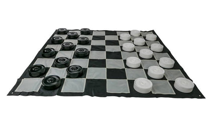 Giant Size Outdoor Draughts Checkers Game Set with Mat 3mx3m