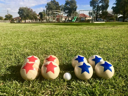 Deluxe 8 Wooden Ball Bowls Bocce Game Set