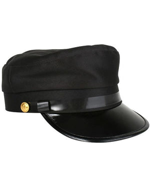 Black Peaked Military Hat