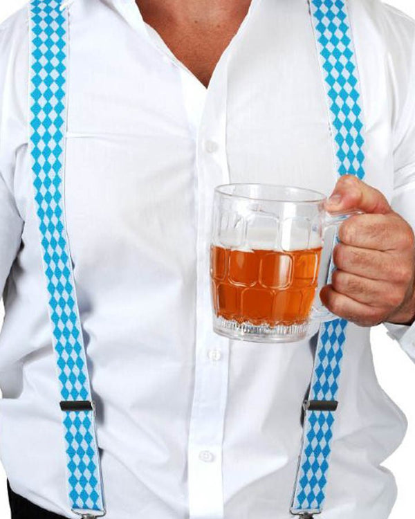 Oktoberfest Blue and White Suspenders