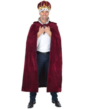 Burgundy Kings Cape with Snow Leopard Collar