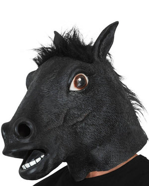 Full Head Black Horse Mask