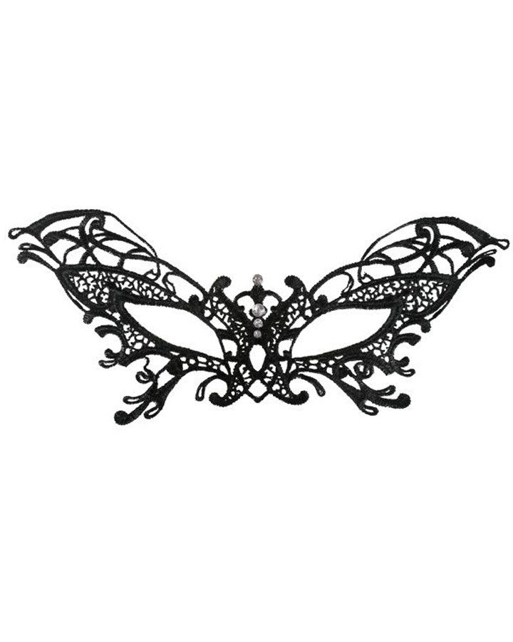 Serena Black and Diamond Lace Masquerade Mask