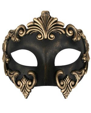 Lorenzo Black and Gold Masquerade Mask