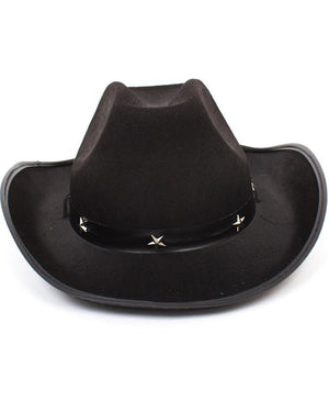 Black Cowboy Hat with Silver Stars
