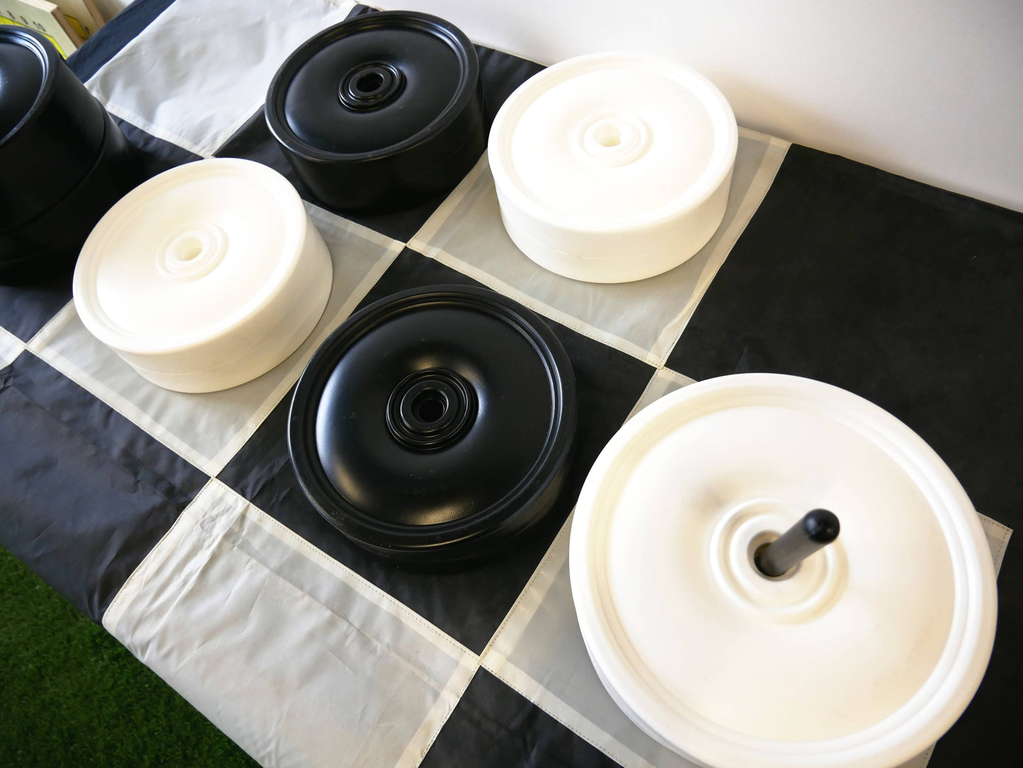 Giant Size Outdoor Draughts Checkers Game Set with Mat 3mx3m