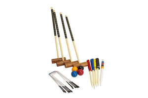 Championship Hardwood Croquet Mallet Set Game 4 Player Set with Carry Bag