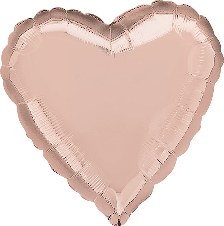 45cm Standard Heart HX Rose Gold Balloon