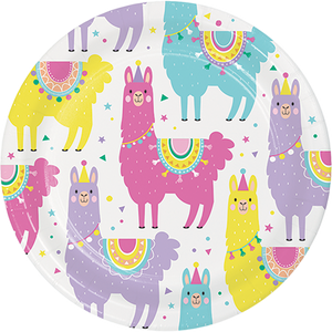 Llama Party 17cm Paper Lunch Plates Pack of 8