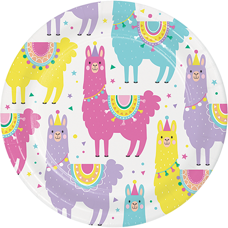Llama Party 17cm Paper Lunch Plates Pack of 8