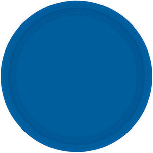 Paper Plates 23cm Round 20CT FSC - Bright Royal Blue - No Plastic Coating