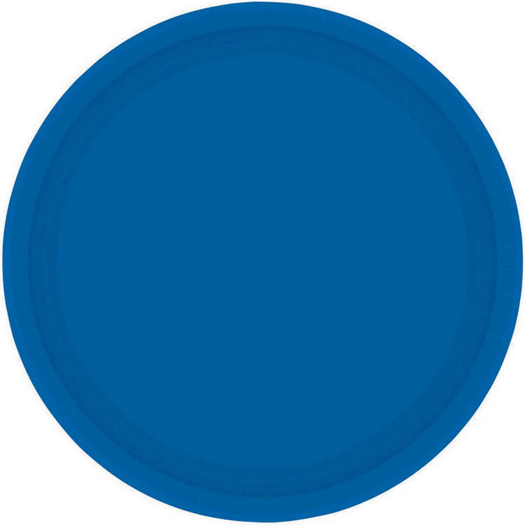 Paper Plates 23cm Round 20CT FSC - Bright Royal Blue - No Plastic Coating