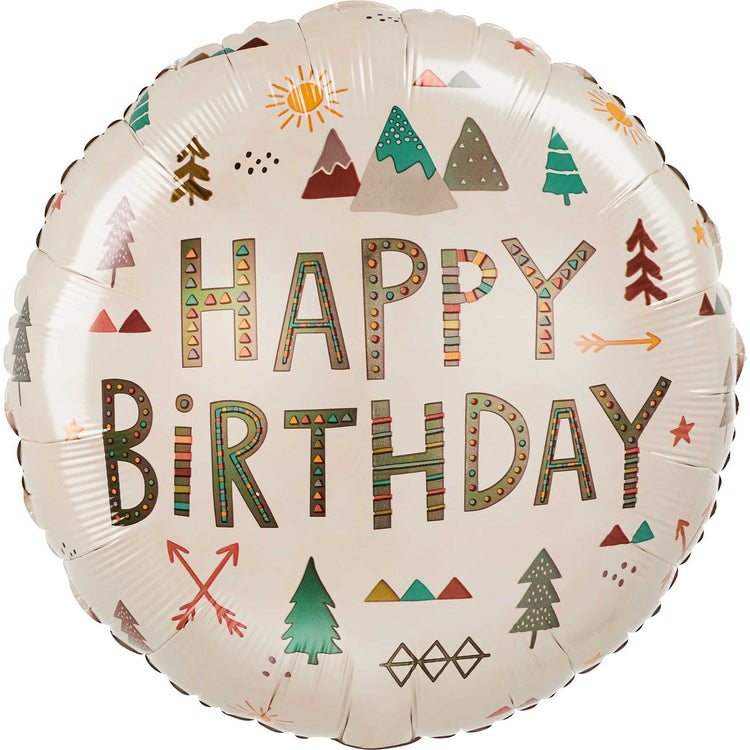 45cm Standard HX Wilderness Happy Birthday Balloon