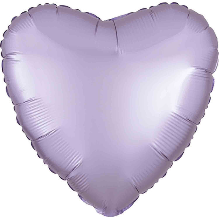 45cm Standard HX Satin Luxe Pastel Lilac Heart Balloon