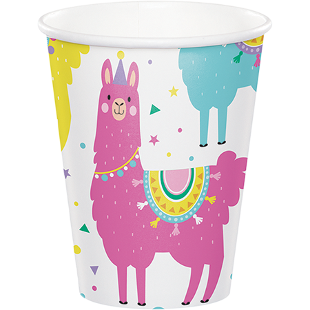 Llama Party 266ml Paper Cups Pack of 8