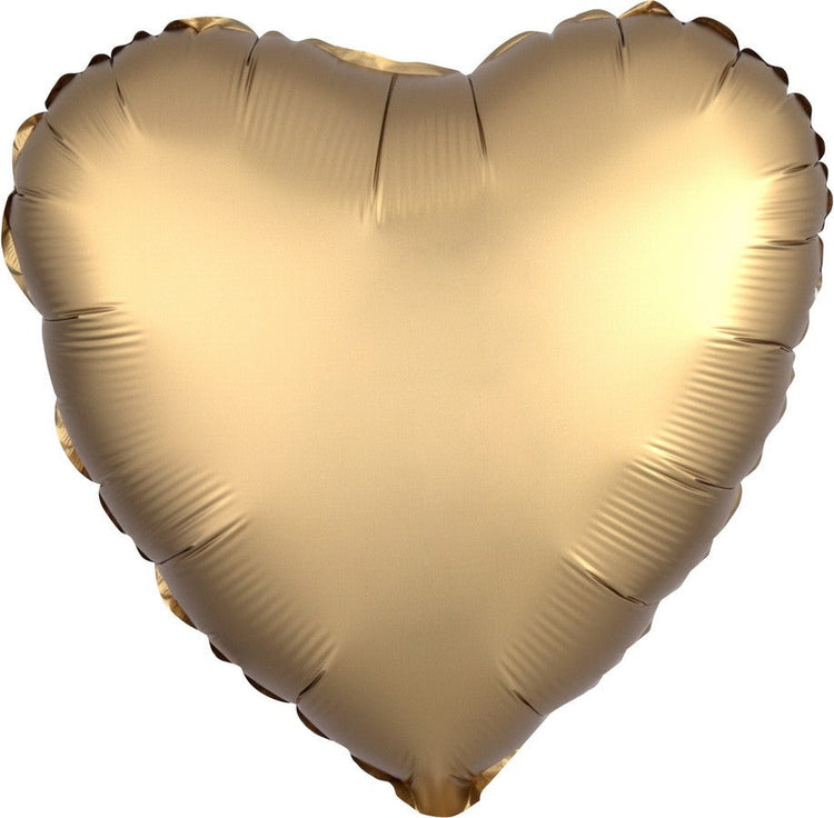 Gold Satin 45cm Heart Balloon