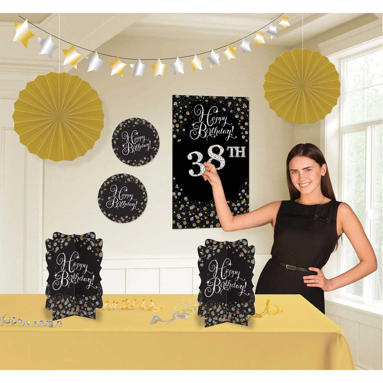 Sparkling Celebration Add Any Age Happy Birthday Room Decorating Kit