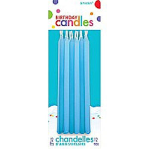Blue Birthday Taper Candles Pack of 12