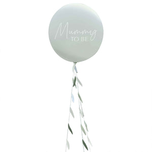 Botanical Baby Mummy To Be Baby Shower Balloon with Botanical Tail