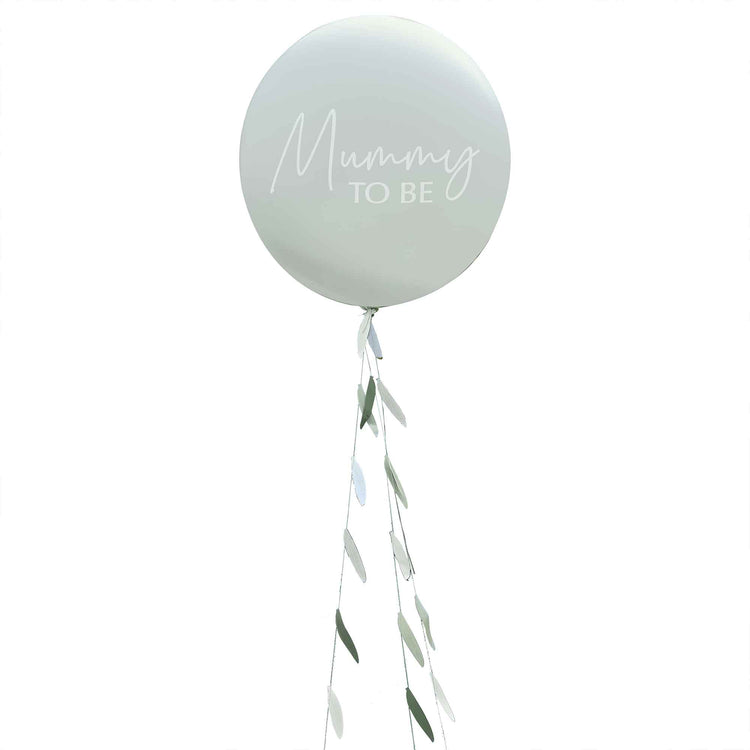 Botanical Baby Mummy To Be Baby Shower Balloon with Botanical Tail