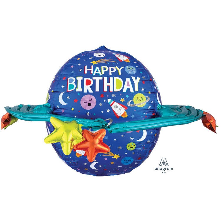 UltraShape Happy Birthday Colourful Galaxy Balloon