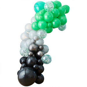 Game Controller Balloon Arch Black, Green & Grey Pack of 73