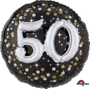 Multi-Balloon Holographic Sparkling Birthday 50