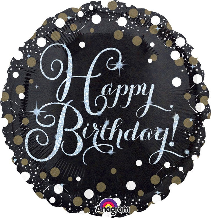 45cm Standard Holographic Sparkling Birthday Balloon