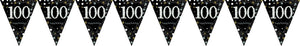 Sparkling Celebration 100 Prismatic Pennant Banner - Plastic