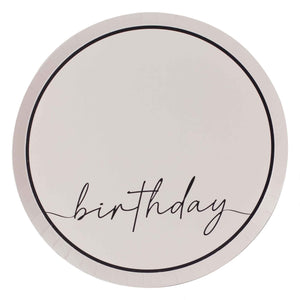 Champagne Noir Nude & Black Happy Birthday Paper Party Plates