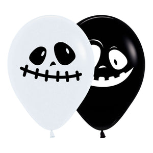 Sempertex 30cm Ghosts Black & White Fashion Latex Balloons 12PK Pack of 12