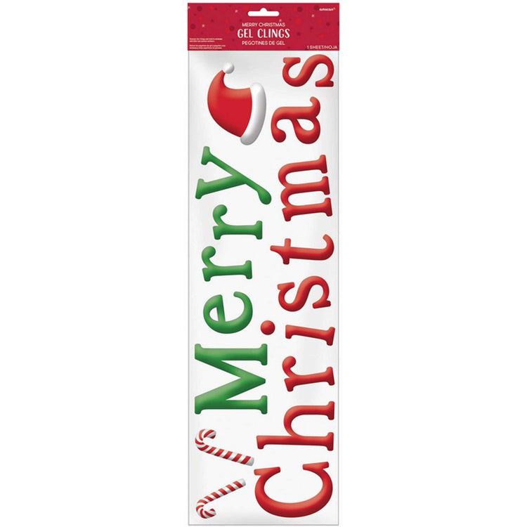 Merry Christmas Gel Cling Decoration