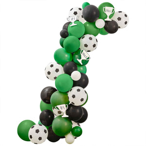 Kick Off Party Football Balloon Arch with Card Trophy Decorations