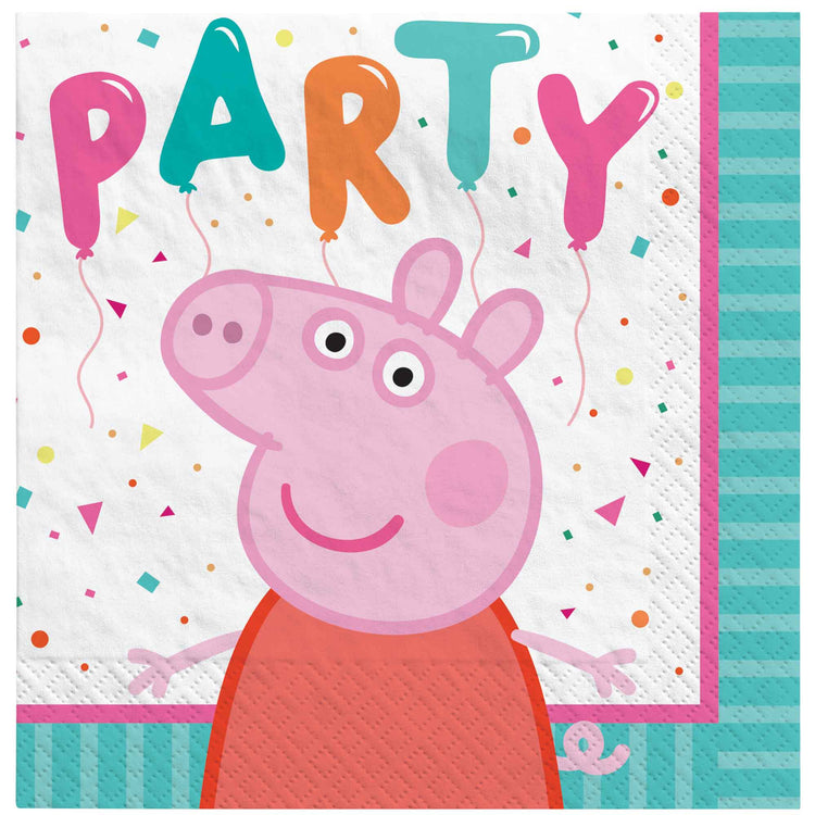 Peppa Pig Confetti Party Beverage Napkins Pack of 16